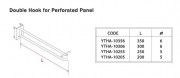Gondola Shelving Accessories Double Hook for Perforated Pannel